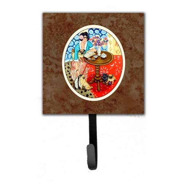 Carolines Treasures Lady with Her Pug Leash or Key Holder, 6 x 1.25 x 4.25 in. 7259SH4 - main